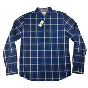 Flag & Anthem Men's Blue Flannel Long Sleeve Button Up Shirt M NEW